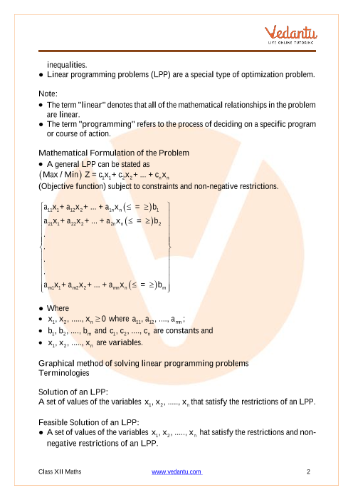 Revision Notes of CBSE class 12 Mathematics