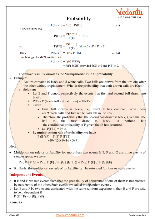 Revision Notes of CBSE class 12 Mathematics