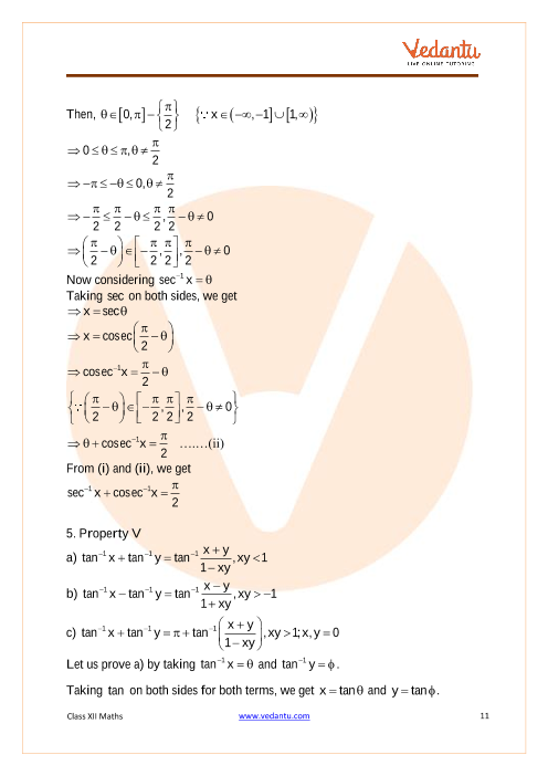 Revision Notes of CBSE class 12 Mathematics