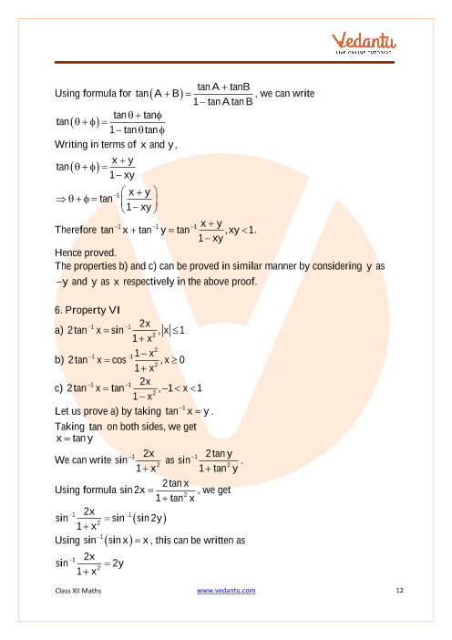 CBSE Class 12 Mathematics - Chapter 2 - Inverse Trigonometric Functions ...