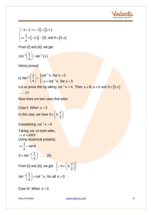 CBSE Class 12 Mathematics - Chapter 2 - Inverse Trigonometric Functions ...