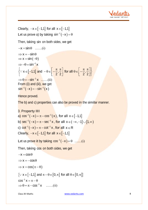 Revision Notes of CBSE class 12 Mathematics