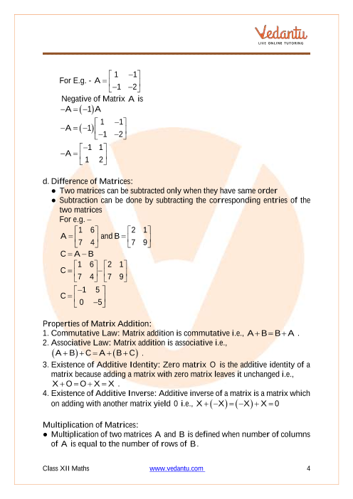 Revision Notes of CBSE class 12 Mathematics