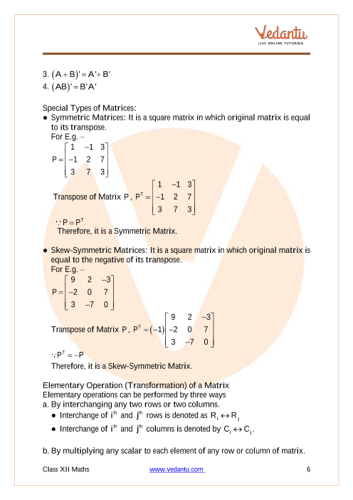 Revision Notes of CBSE class 12 Mathematics