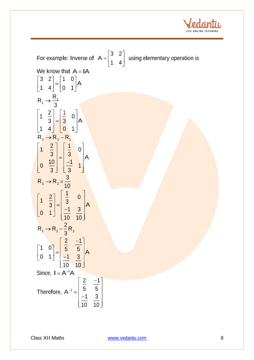 CBSE Class 12 Mathematics - Chapter 3 - Matrices - Revision Notes