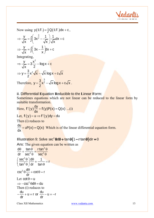 Revision Notes of CBSE class 12 Mathematics