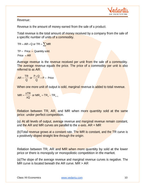 Revision Notes of CBSE class 12 Economics