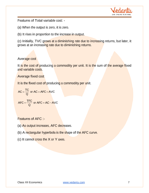 Revision Notes of CBSE class 12 Economics