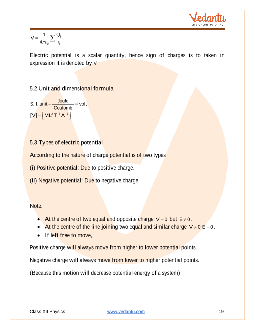 Revision Notes of CBSE class 12 Physics