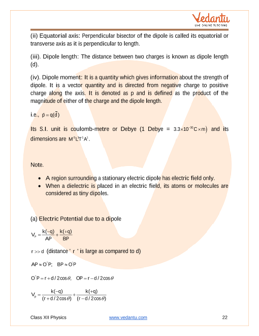 Revision Notes of CBSE class 12 Physics