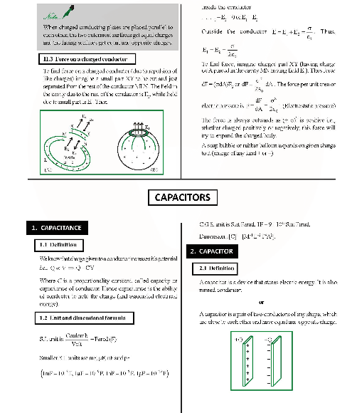 Revision Notes of CBSE class 12 Physics