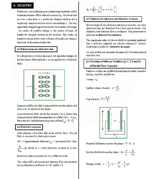 Revision Notes of CBSE class 12 Physics