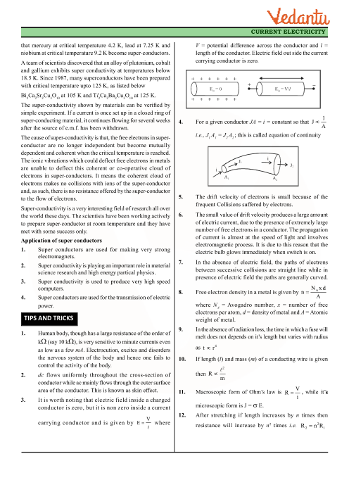 Revision Notes of CBSE class 12 Physics