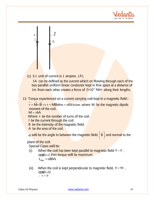 Revision Notes of CBSE class 12 Physics