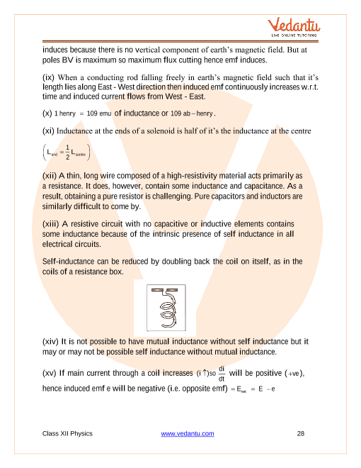 Revision Notes of CBSE class 12 Physics