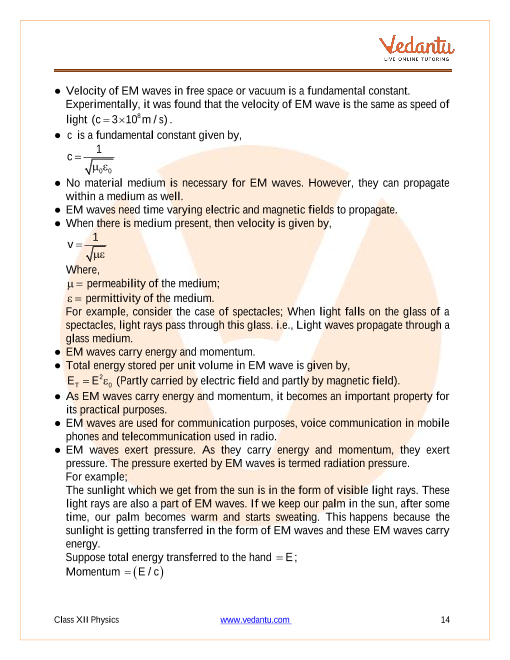 Revision Notes of CBSE class 12 Physics