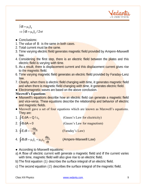 Revision Notes of CBSE class 12 Physics