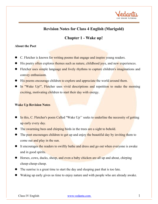 wake-up-class-4-notes-cbse-english-poem-chapter-1-pdf