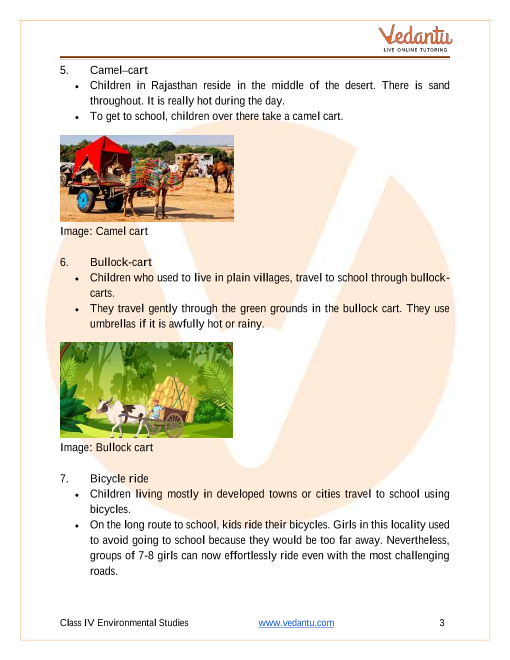 NCERT Solutions Class 4 EVS Chapter 1 Going To School - Free Download