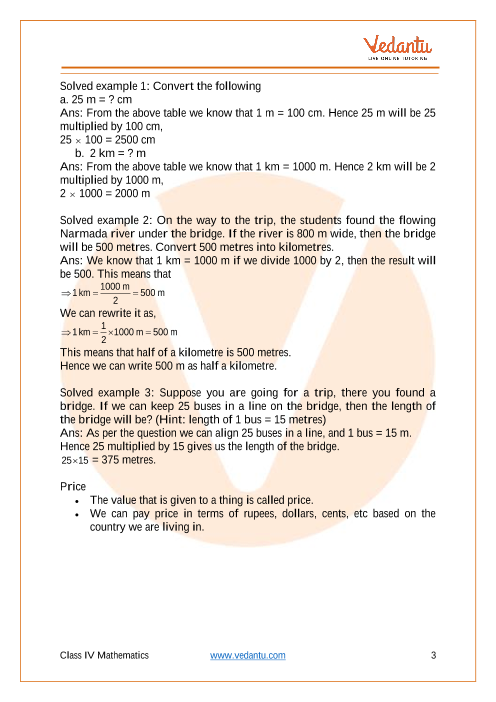 A Trip To Bhopal Class 4 Notes Cbse Maths Chapter 3 Pdf