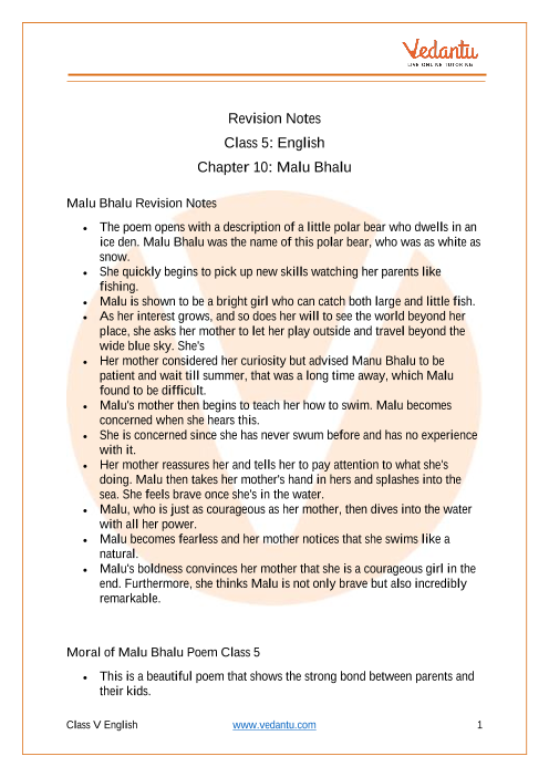 NCERT Solutions for Class 5 English Unit 10 Chapter 1 Mallu Bhalu - Learn  CBSE