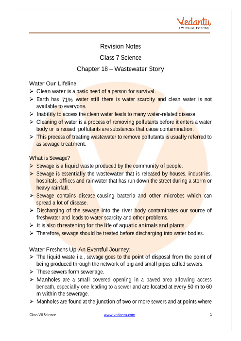 essay on waste water story