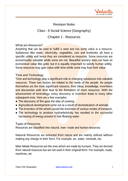 class 8 geography chapter 1 assignment