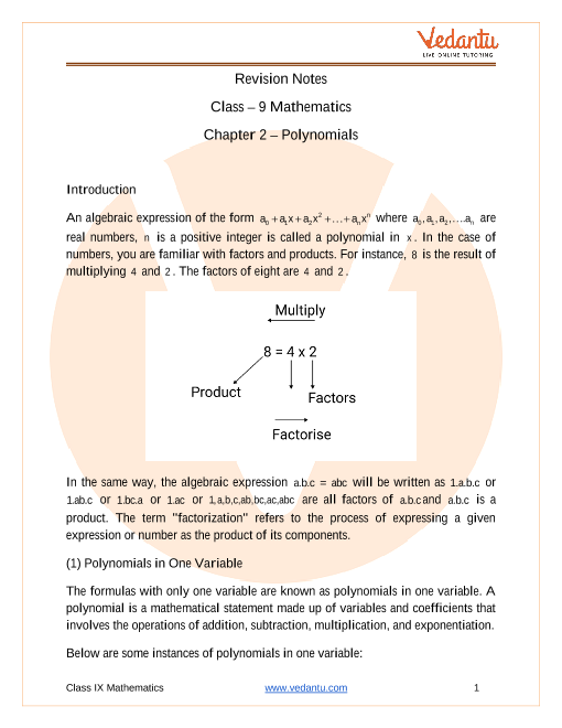polynomials-class-9-notes-cbse-maths-chapter-2-pdf