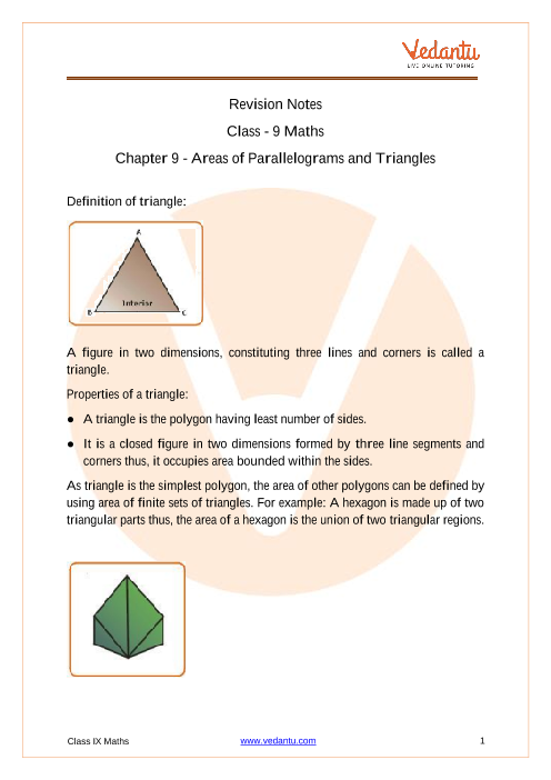 NCERT Solutions Class 9 Maths Chapter 9 Areas of Parallelograms and  Triangles