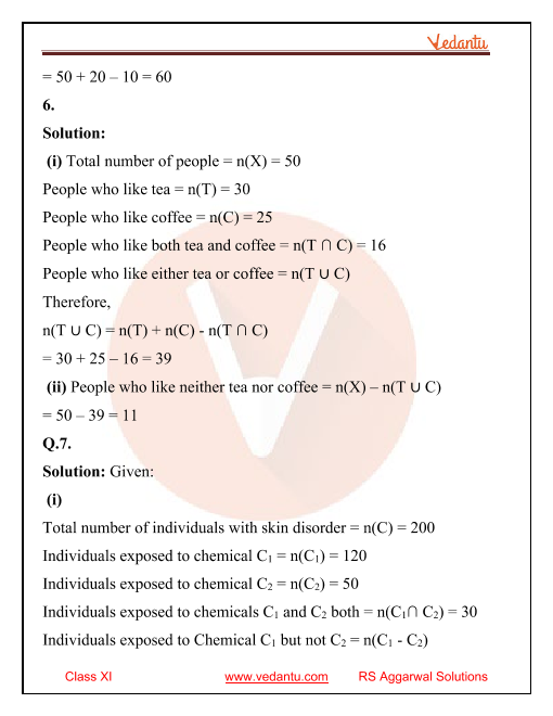 Rs Aggarwal Class 11 Solutions Chapter 1 Sets