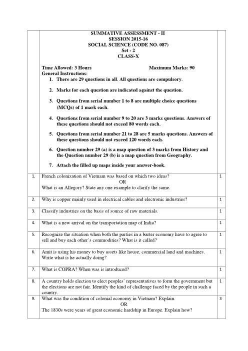 cbse-class-10-social-science-previous-year-question-paper-2012-with