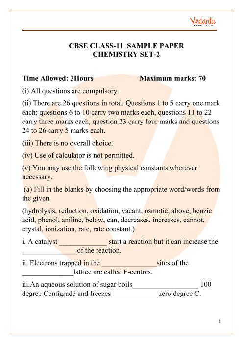 Cbse Sample Paper For Class Chemistry Mock Paper With Solutions Sexiezpix Web Porn 6665