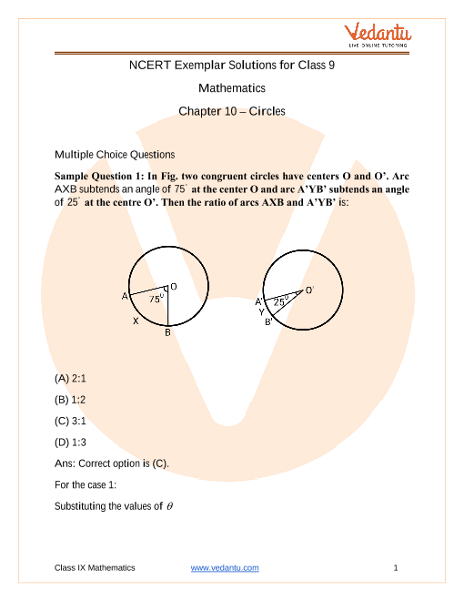 NCERT Solutions Class 9 Maths Chapter 10 Circles Free PDF Download