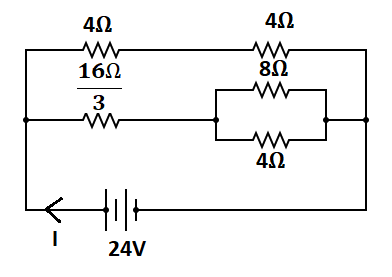 What is the total current supplied by the battery to the circuit shown ...