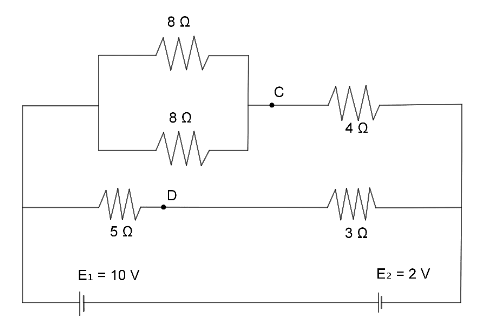 Consider the shown circuit if each battery has zero internal resistance ...