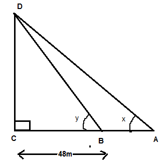 If $\\tan {x^o} = \\dfrac{5}{{12}},\\tan {y^o} = \\dfrac{3}{4}$ and AB ...