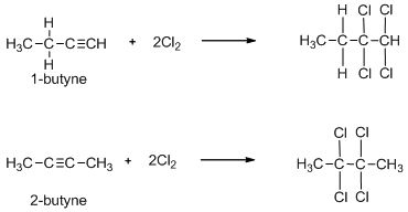 The compounds 1-butyne and 2-butyne can be distinguished by using: A ...