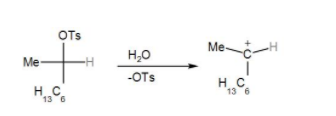 (R)-2-octyl tosylate is solvolysis in water under ideal ${{S}_{N}}1 ...