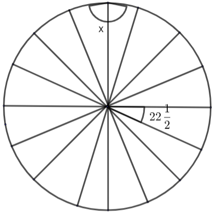 What is one exterior angle of a regular 16 – gon measures?