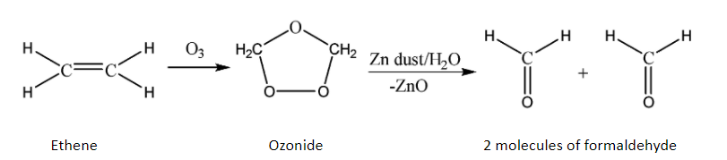 Ethene on ozonolysis give A. AcetaldehydeB. FormaldehydeC