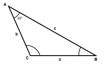 How do you solve the triangle ABC given A = 30 degrees, b = 4, c = 6?