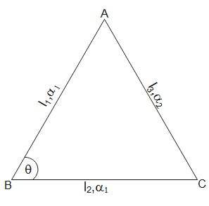 Three rods A, B and C form an equilateral triangle at ${{0}^{{}^\\circ ...