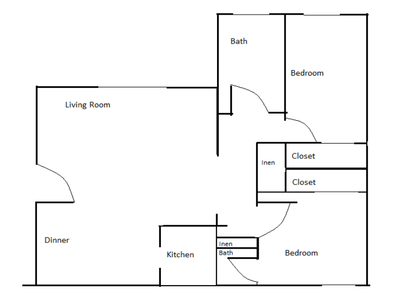 The Floor Plan For A Sample House Is Given In The Following Figure How Many Doors Are There In