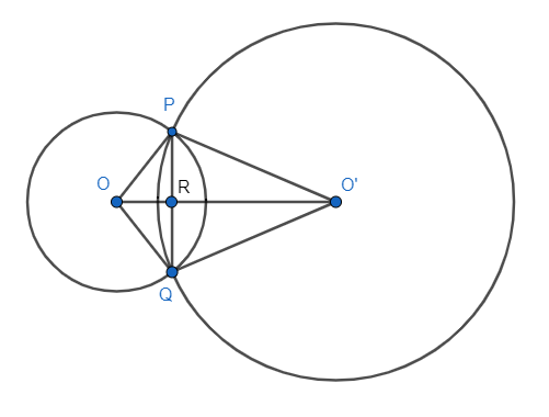 Two circles with centres $O,{{O}^{'}}$ of radius 3cm and 4cm ...