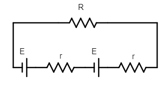 When two identical batteries of internal resistance 1 $\\Omega$ each ...