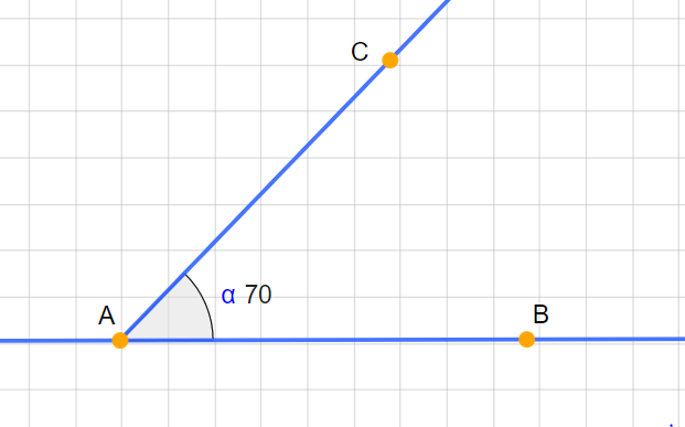 Draw an angle of 70^{o}. Make a copy of it using only a straight edge and  compasses.