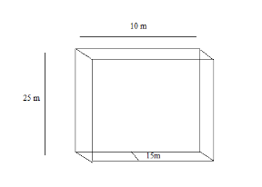 A closed tank has internal size of \\[10\\;m \\times 15\\;m \\times 20 ...