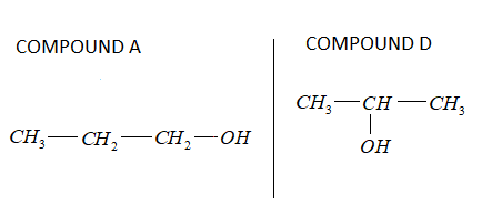 A primary alcohol, ${C_3}{H_8}O$ (A) on heating with sulphuric acid ...