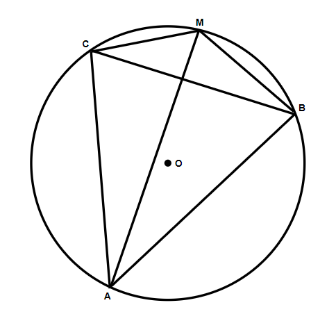 Let $ABC$ be an equilateral triangle inscribed in a circle $O$ . $M$ is ...