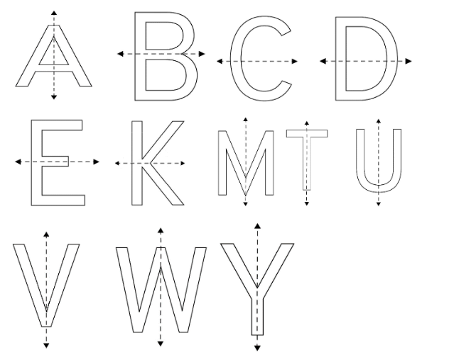 8 Alphabet Which Has Symmetry Symmetrical English Alphabets With 